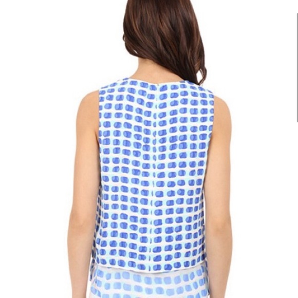Kate Spade Abstract Blue White Tank Sleeveless Top - Picture 2 of 8